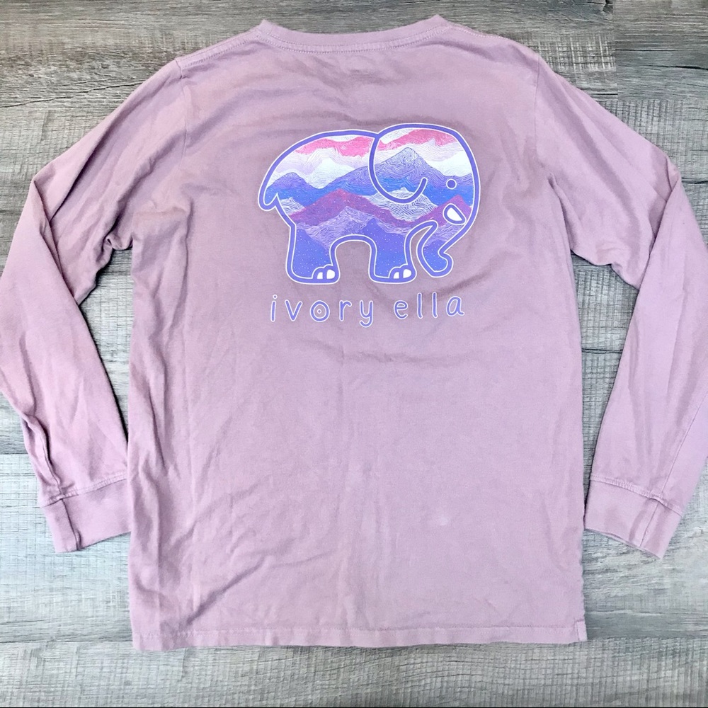 CLOSING SALE 🚨 IVORY ELLA Light Purple Elephant Long Sleeve Tee